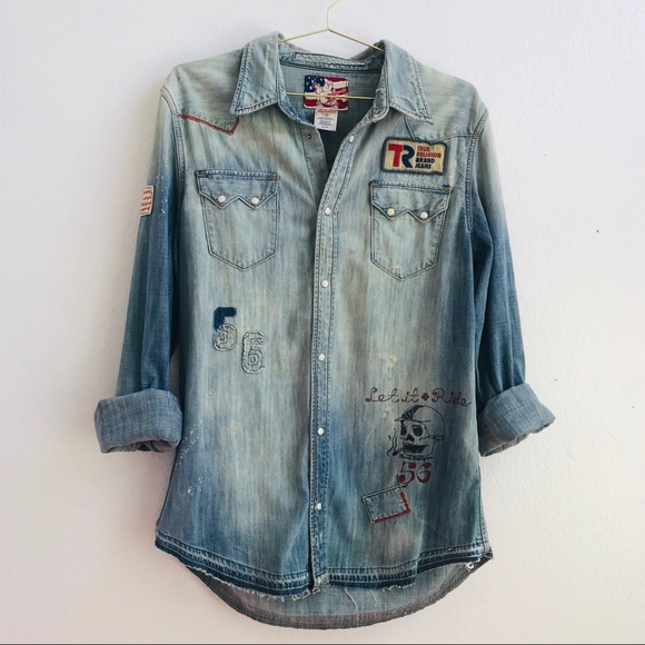 Tru Religion Sean On The Road Denim Shirt XL - Picture 3 of 8